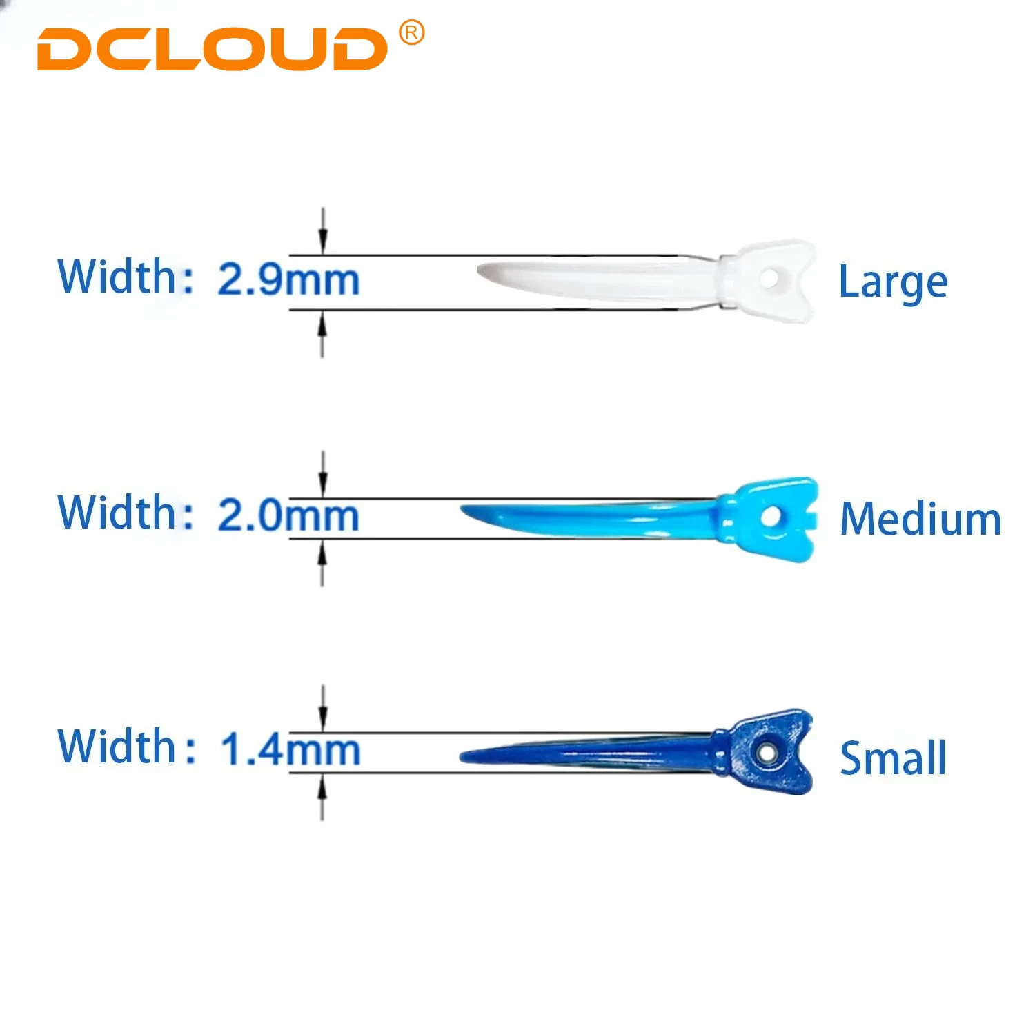 40 Teile/schachtel Einweg Dental Tulwar Keile für Schnittmatrix System Zahn Lücke Nachfüllen Kunststoff Keile Mit Loch S/M/L – Detail 2