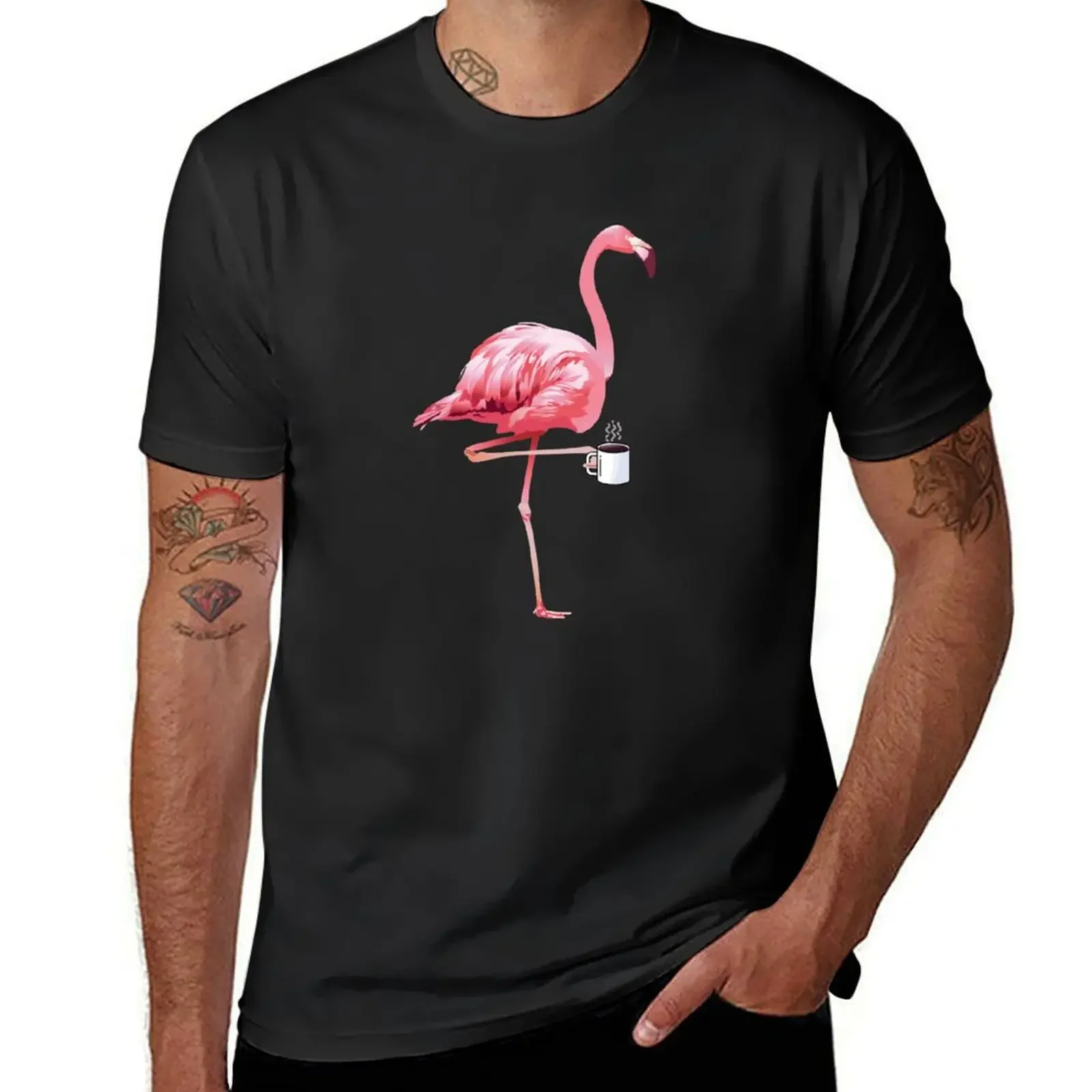 

Футболка Flamingo Coffee для мальчика, забавные толстовки, мужские