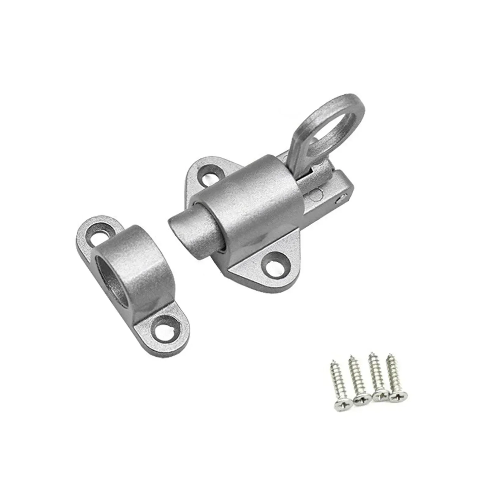 Liga de alumínio Sliding Ring Door Pin, Automatic Sash Lock, Fits para gabinete, Shed, Armazém, 4,13x2,36x2,17 polegadas, 1Pc