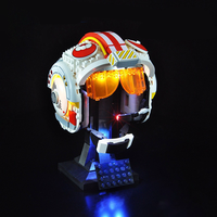 LYBMTWF Led Lighting Kit for 75327, Compatible with Star Wars Luke Skywalker(Red Five) Helmet Model, Not Include The Blocks Set