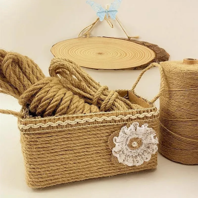 

200M Natural Jute Twine Burlap String, Hemp Rope, Wrapping Cords, Thread Decoration, DIY Crafts, Packaging, Party, Wedding Gift