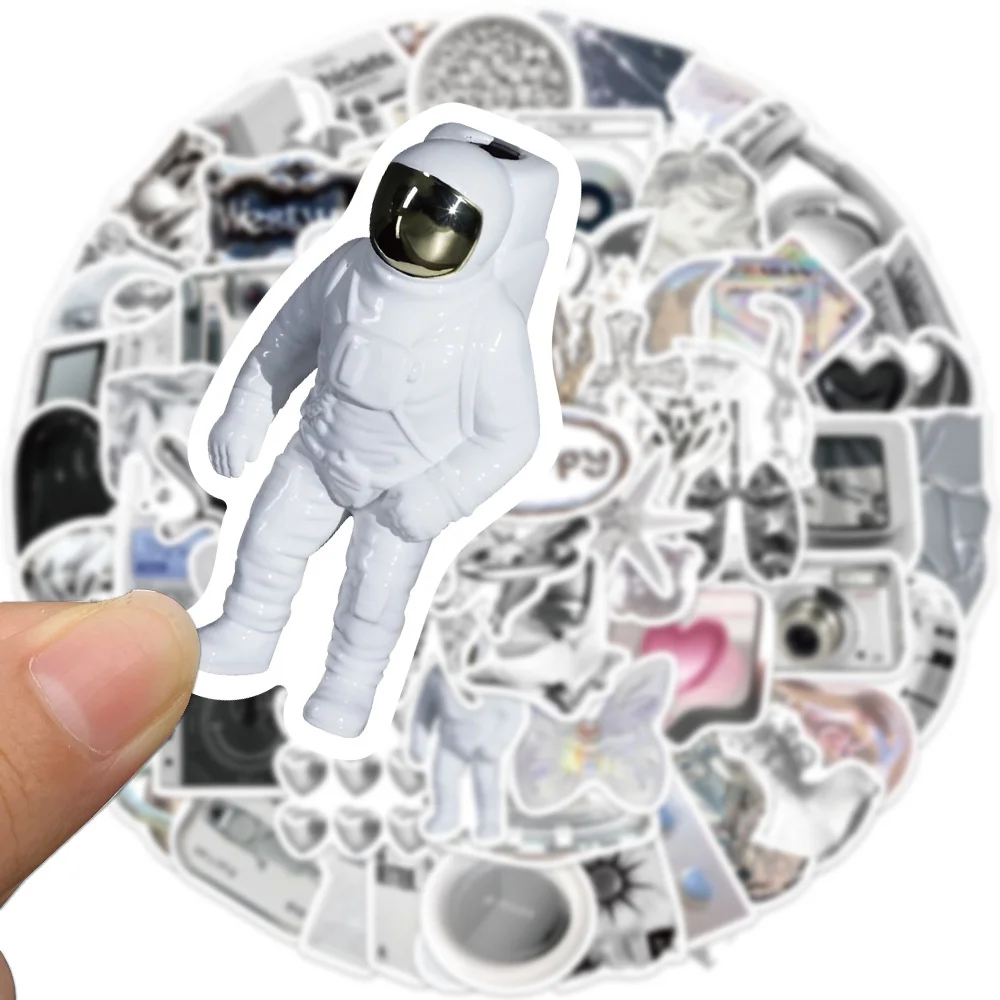 66 pçs prata arte ins estilo adesivos simples para portátil geladeira telefone capacete decalque bulingbulingstickers loja