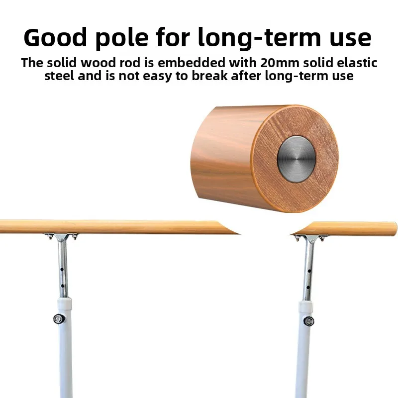 Height Adjustable Mobile Ballet Barre, Solid Wood, Floor Standing & Wall Mounted