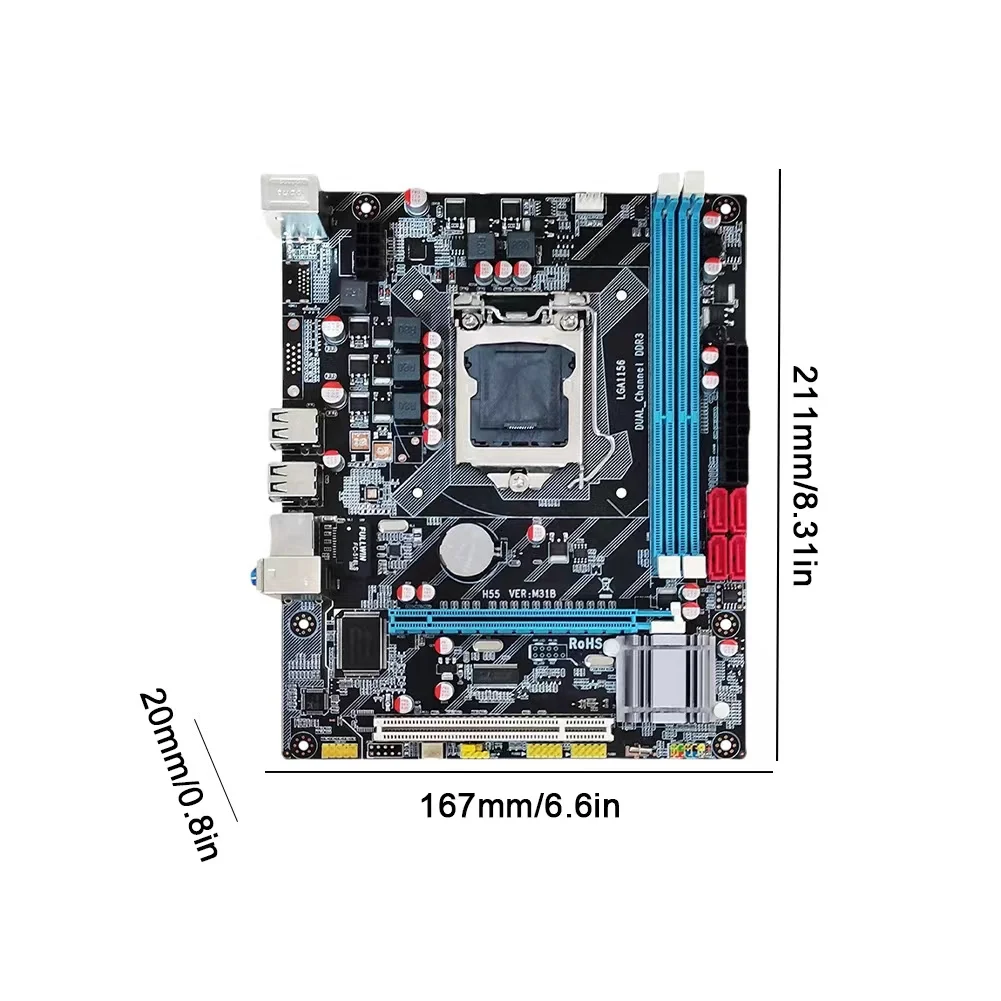 LIncome-Carte mère d'ordinateur de bureau, Buff4SATA, mémoire DDR3, BuffUSB2.0M-ATX, carte mère, canal touristique pour I3530, i5750, 660CPU, 1156