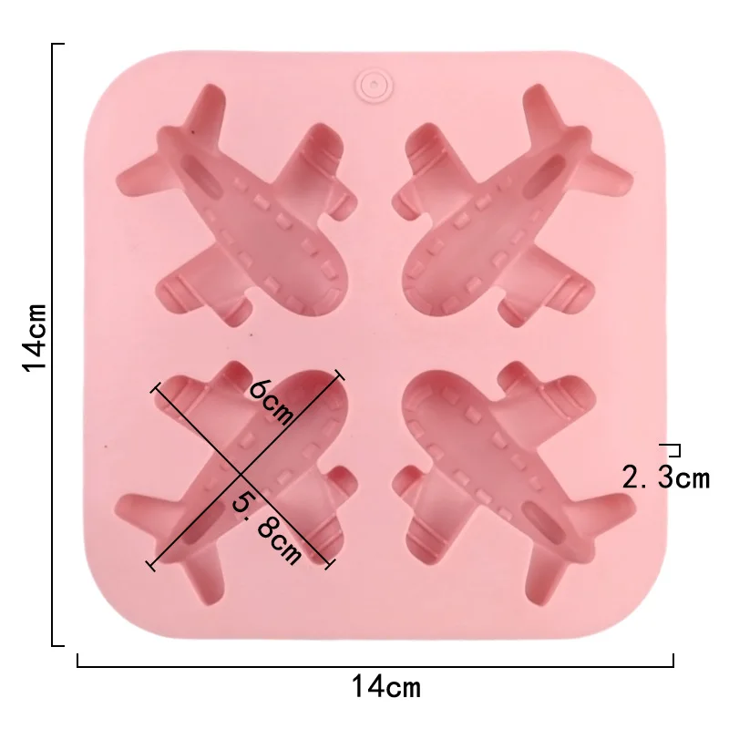 4-Cavity Silicone Airplane Mold for Cake Jelly Pudding Handmade Soap - Cartoon Baking Mould for Kitchen & Dining