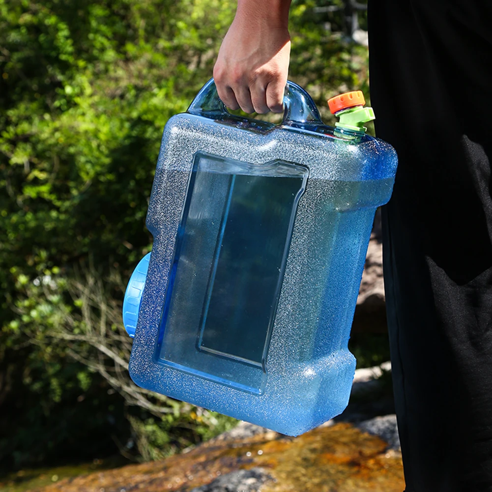 

12L Water Bucket Leak Proof Large Capacity Water Container Convenient Handle Square Beverage Water Container for Camping Travel