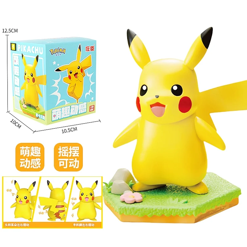 Originele Pokemon-actiefiguur Pikachu Gengar Snorlax Piplup Clockwork Beweegbaar speelgoeddecoratiemodel Verjaardagscadeaus
