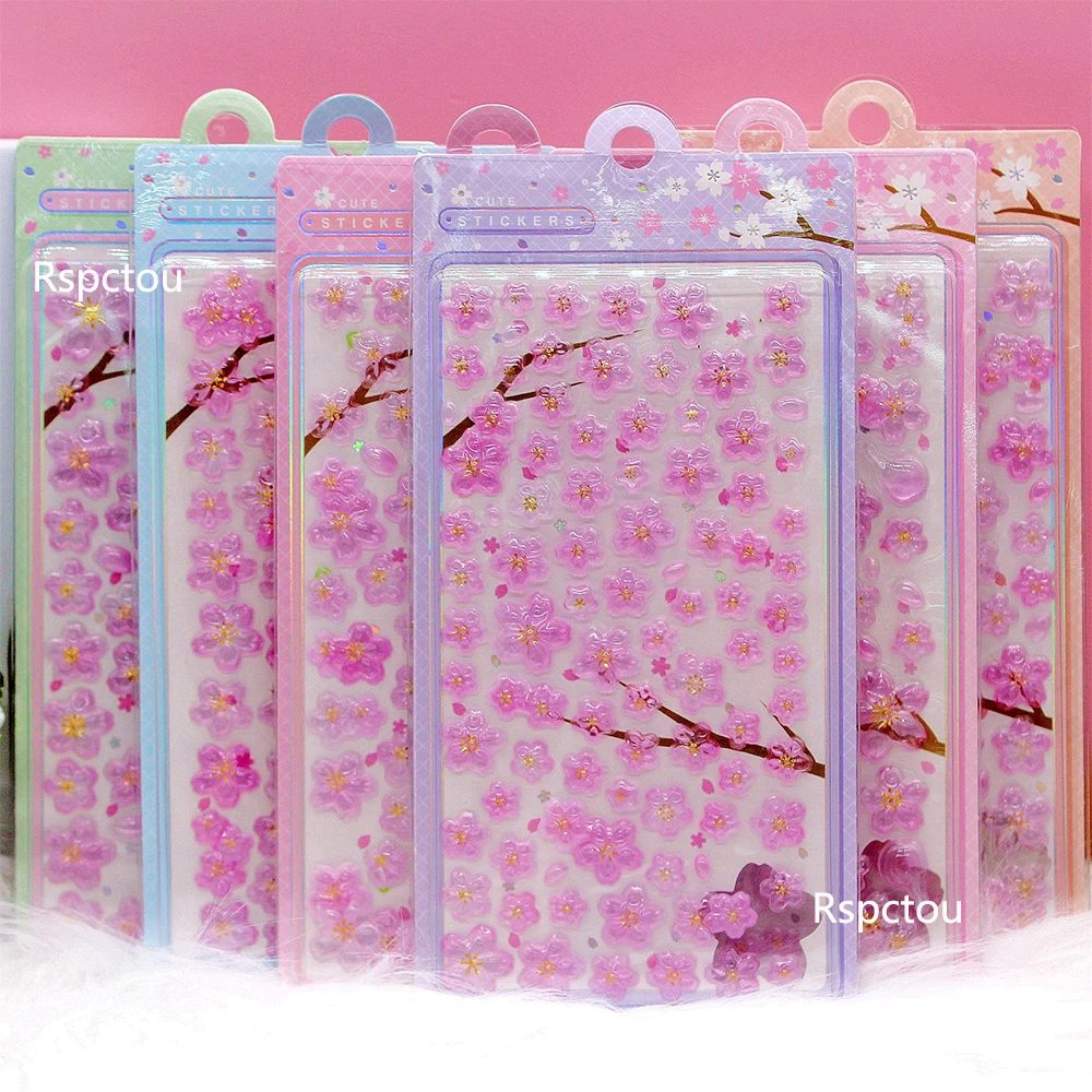 

1/6pcs Cute Pink Plant Cherry Blossom Pattern Stickers Kawaii Sakura Decals for Scrapbook Phone Aesthetic Decoration Sticker Toy