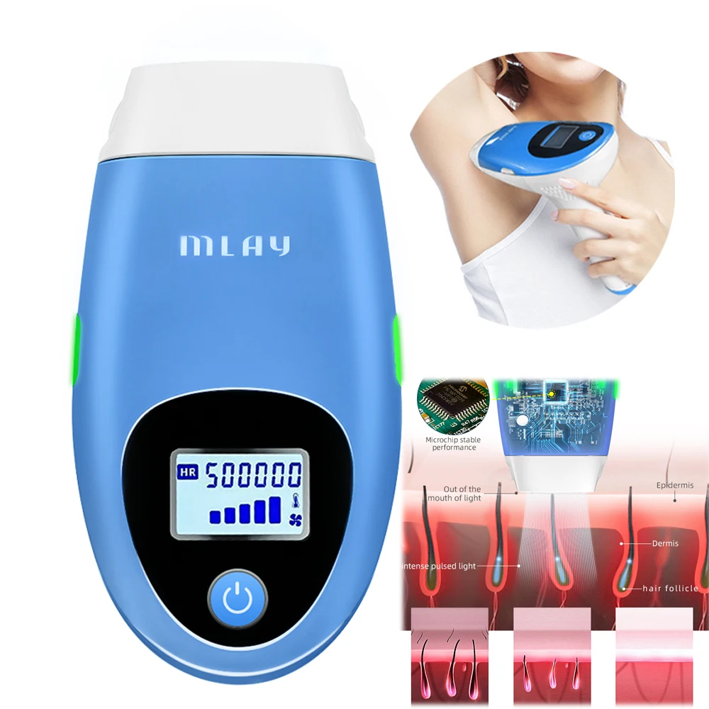 MLAY T3 Laser Hair Removal Device IPL Laser Epilator with 500000 Shots Home Use Bikinis Depilador for Women Laser Hair Removal