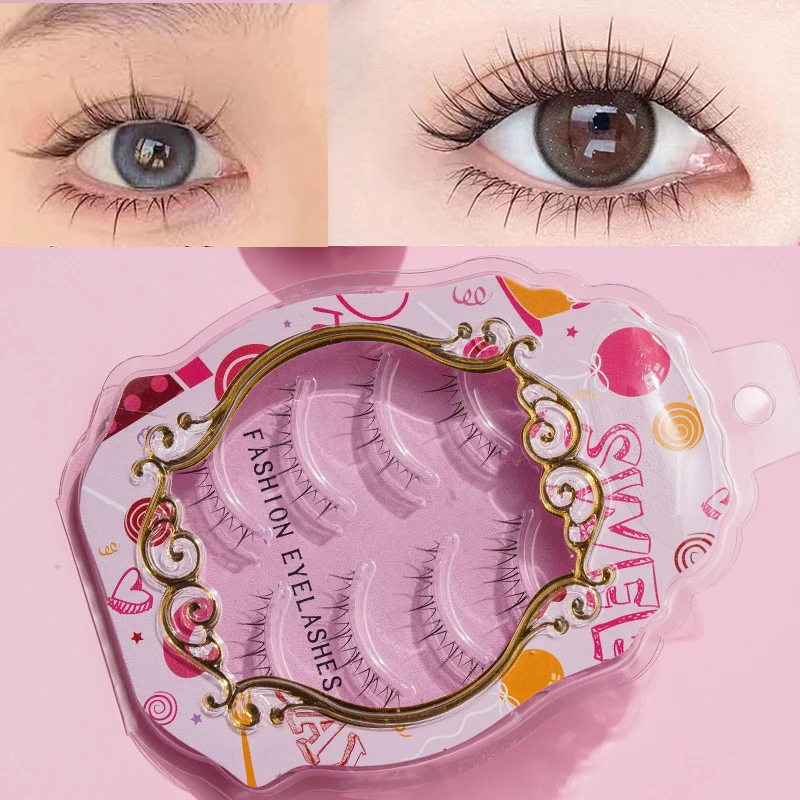 4 Pairs of Small Eyelashes on the Small Fire under the Eyelash Natural Simulation Mother Life Sense Cartoon False Eyelashes