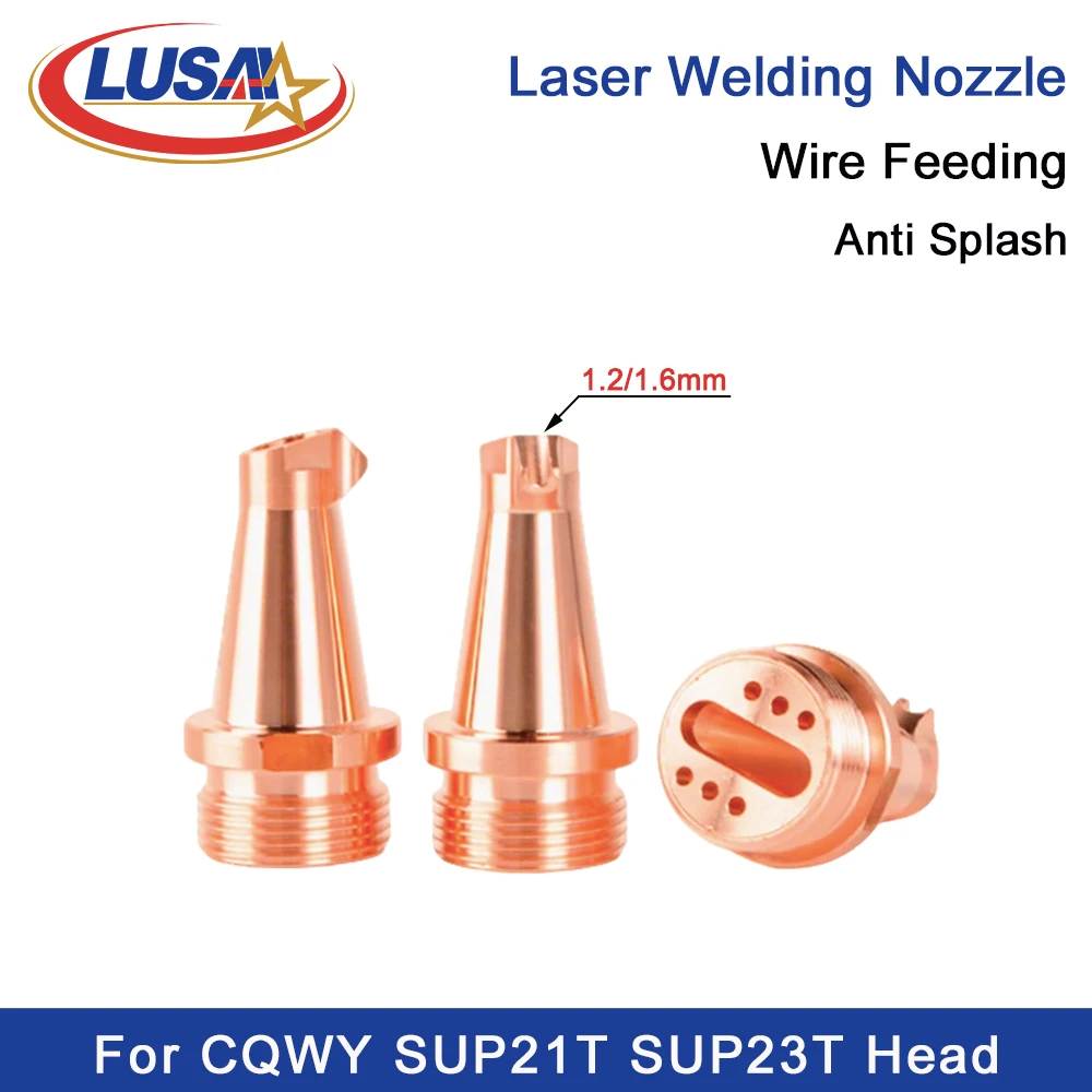 LUSAI 10Pcs/Lot CQWY New Anti Splash Nozzle AS-12 BS-16 Handheld Laser Welding Copper Nozzle For SUP21T SUP23T Laser Head