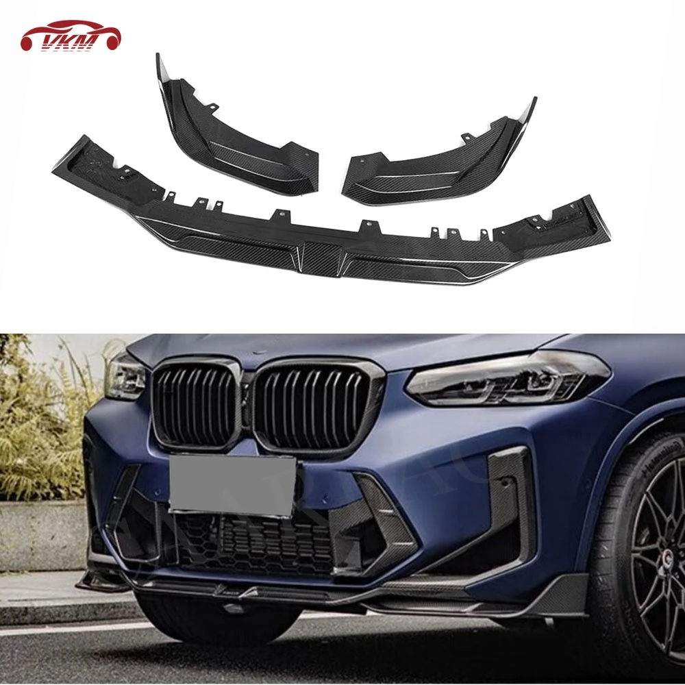 

Dry Carbon Fiber Front Bumper Lip Chin Spoiler for BMW X3M F97 2022+ FRP BodyKit Splitter Protect Cover Car Styling Accessories