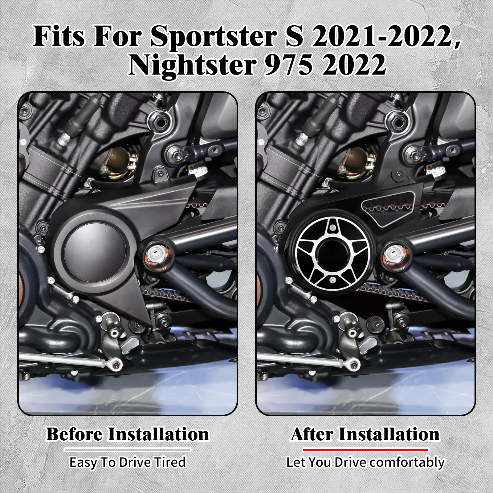 Motorcycle Front Pulley Engine Upper Cover Sets For Harley Sportster S 1250S 2021-22 Nightster RH975 2022 Upper Chain Protector