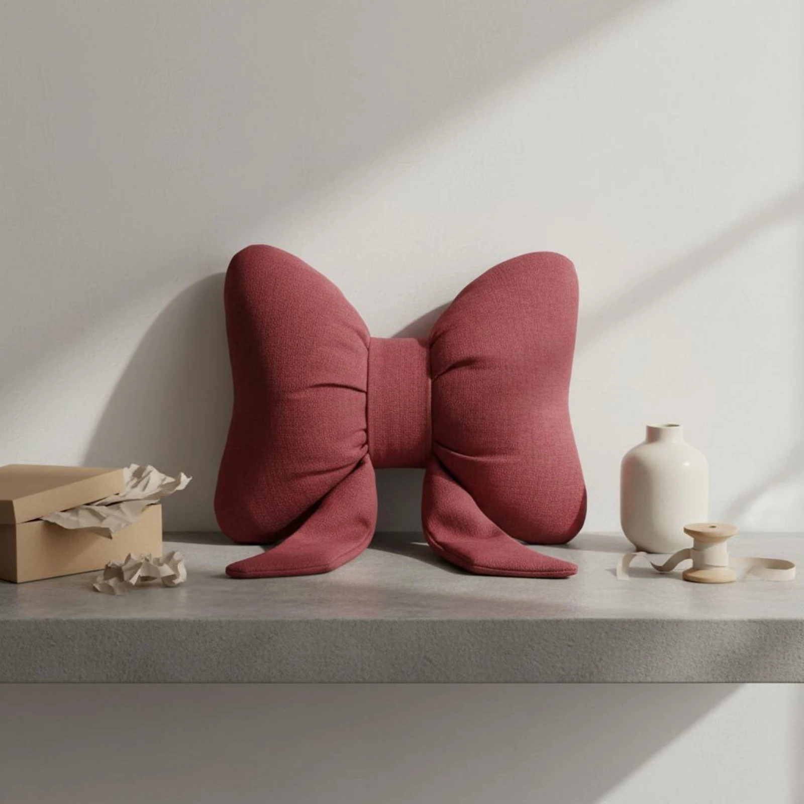 Bow Pillow Long Ribbon Ties Throw Pillow Back Cushion Soft Home Decor Decorative for Sofa, Couch