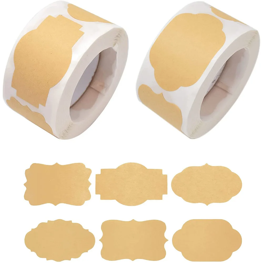 

250Pcs Natural Kraft Tags Sticker Self-Adhesive Customize Holiday Present Stickers for Jars,Christmas Gift,Name Tags,Mason Jars