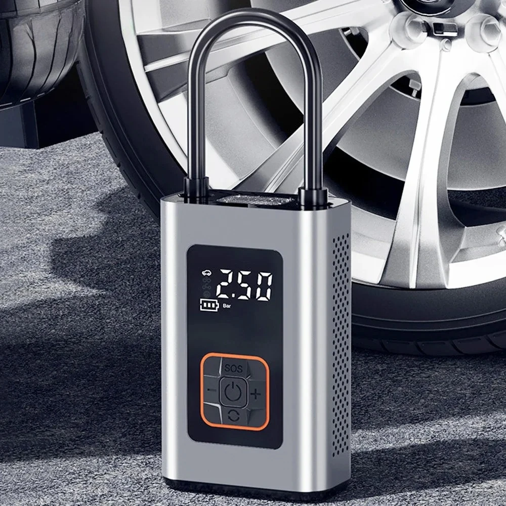 Mini Electric Tire Inflator Wireless Rechargeable Inflate Pump Car Tire Inflation Air Pump with LED Screen Display Pump