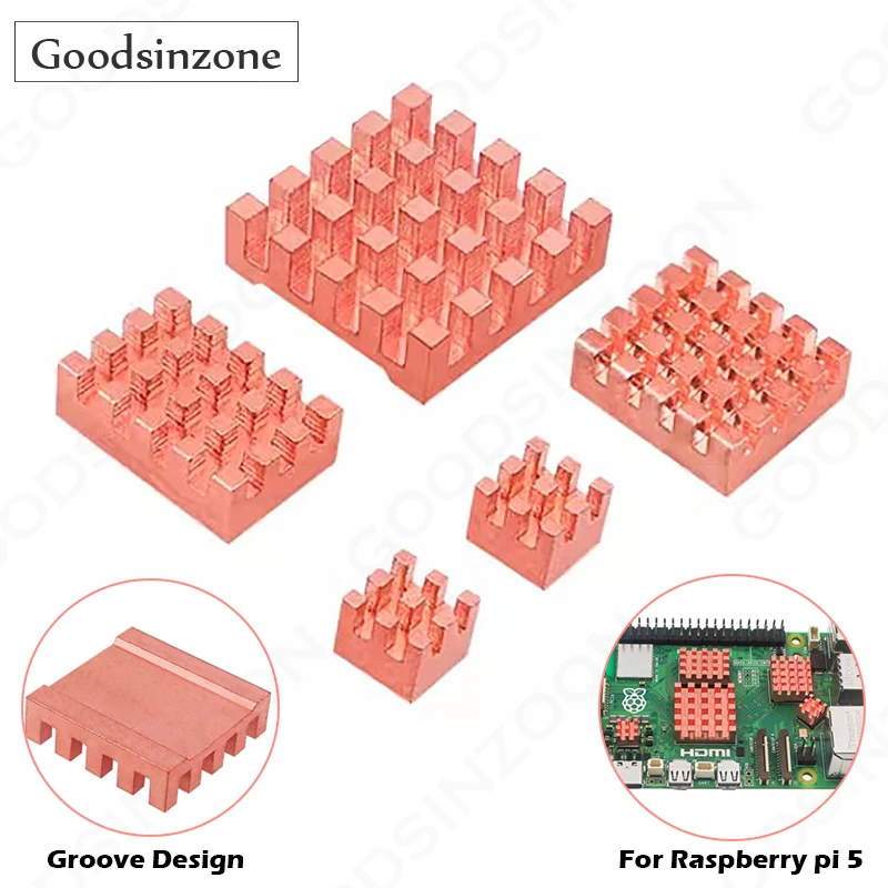 

5 шт./партия, медные радиаторы для процессора Raspberry Pi 5