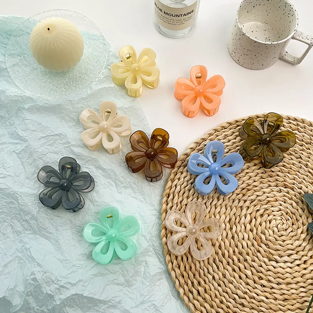 

9pcs For Claw Small Flower Clamp Women Hair Clips Jaw Clips Barrettes For Daily Use Hair Styling Tools
