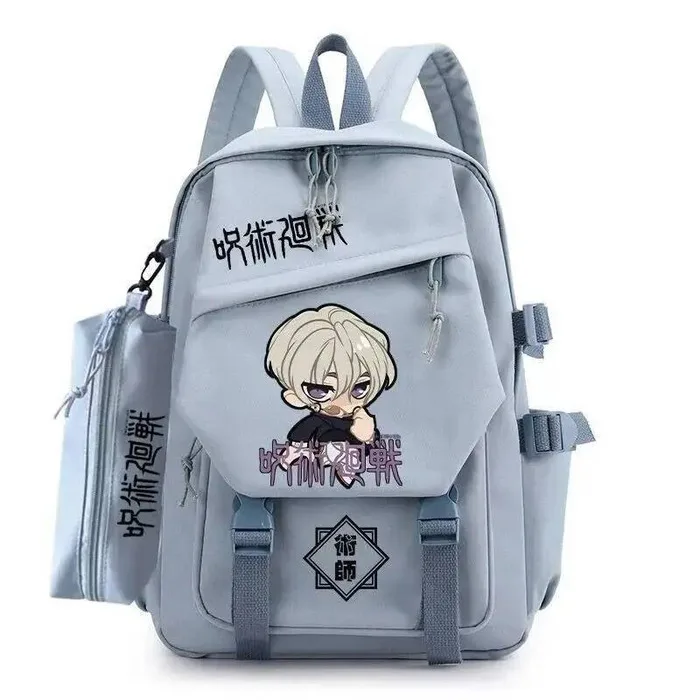 

Chibi Blue Jujutsu Kaisen Студенческие подростковые школьные сумки Рюкзаки Mochilas большой вместимости для аниме-игр