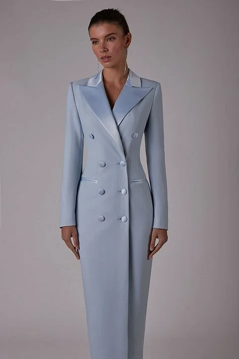 Abito da donna firmato abito lungo stile Blazer Party Prom Gown 1 pezzo lunghezza alla caviglia Double Breasted Office Lady Wear