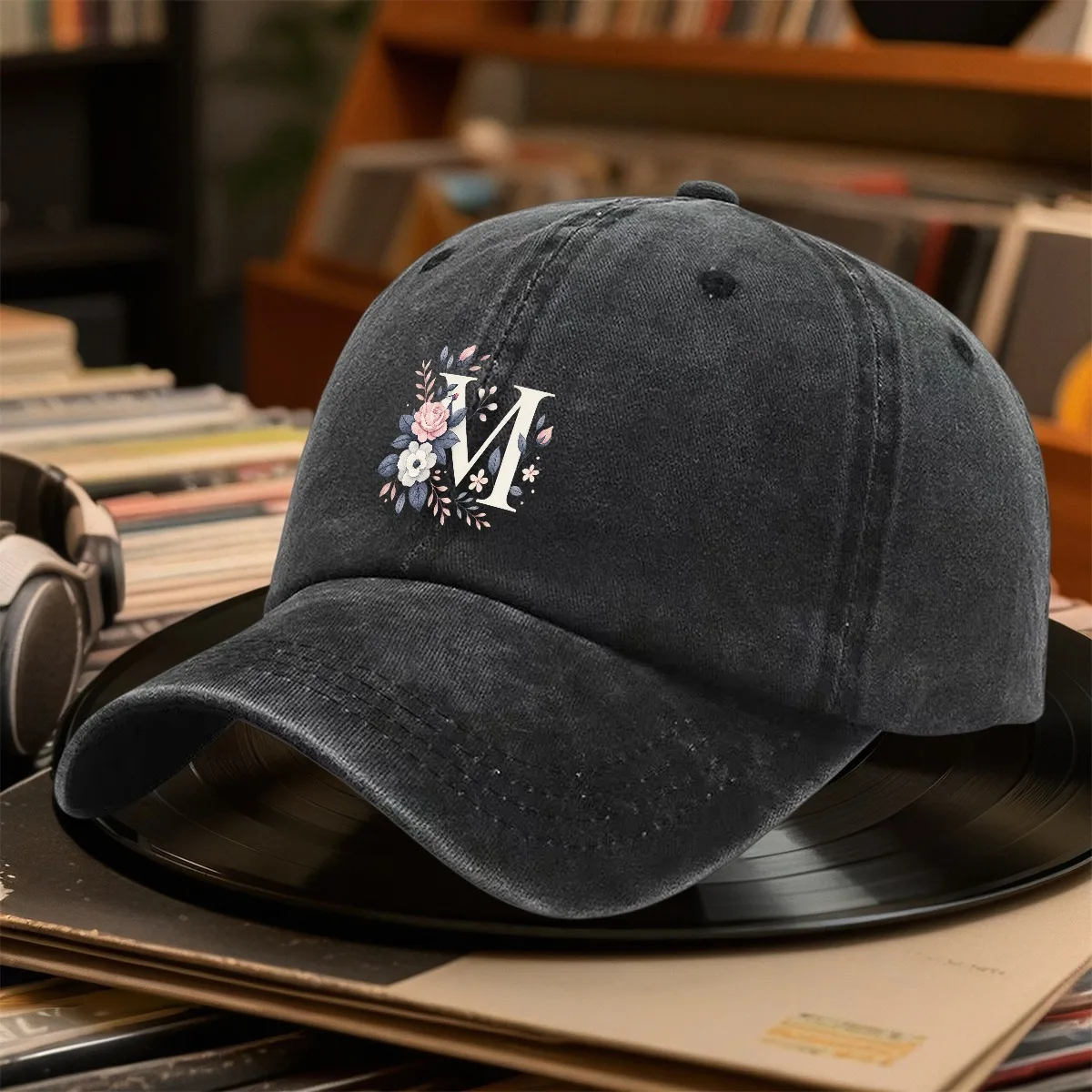 Czapka z daszkiem z kwiatowym motywem litery M, czapka baseballowa, czapka golfowa, wielokolorowa, unisex, męska i damska, na co dzień, lekka, prezent na Juneteenth, odpowiednia do