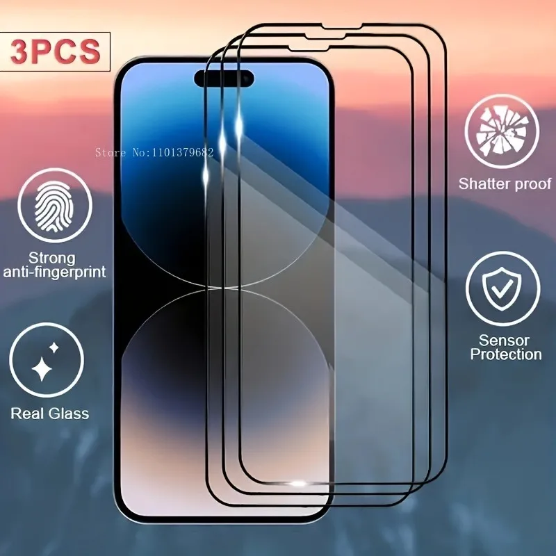 Hd Tempered Glass Screen Protector 3-Piece For Iphone 15 Plus & Pro Max - Compatible With For Iphone16 15 14, 13, 12, 11 Pro Max