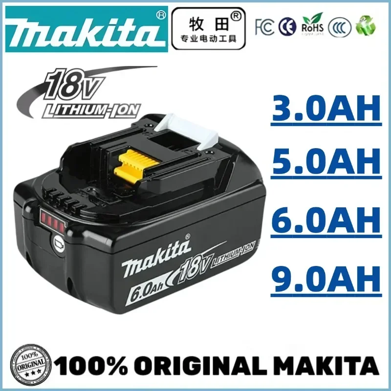 100% oryginalny Makita 6Ah/5Ah/3Ah do akumulatora Makita 18V BL1840 BL1830B BL1850B BL1850 BL1860 BL1815 wymienna bateria litowa