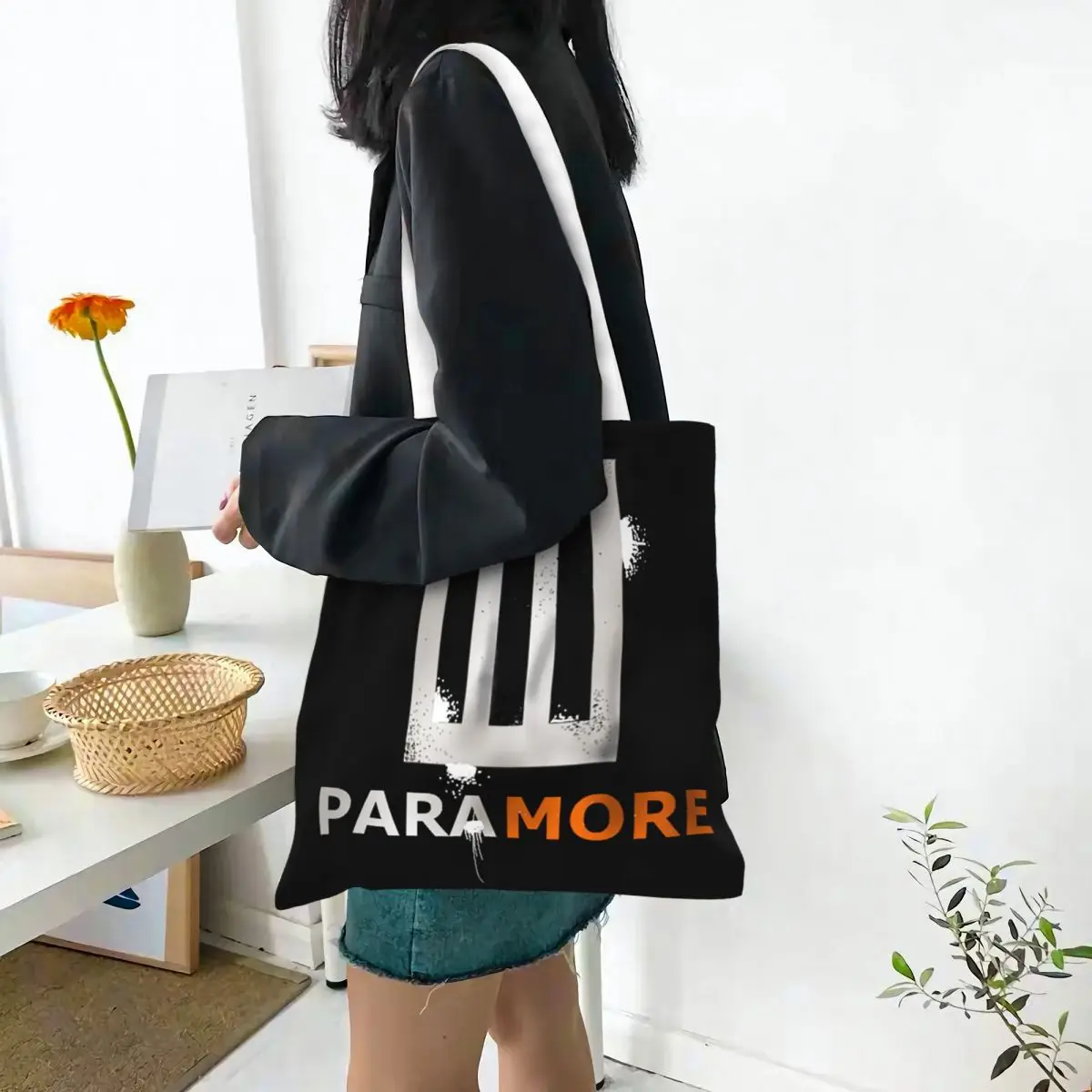 Bolso de mano de banda Paramore para mujer y hombre, bolsa de comestibles de gran capacidad, Rock, nuevo