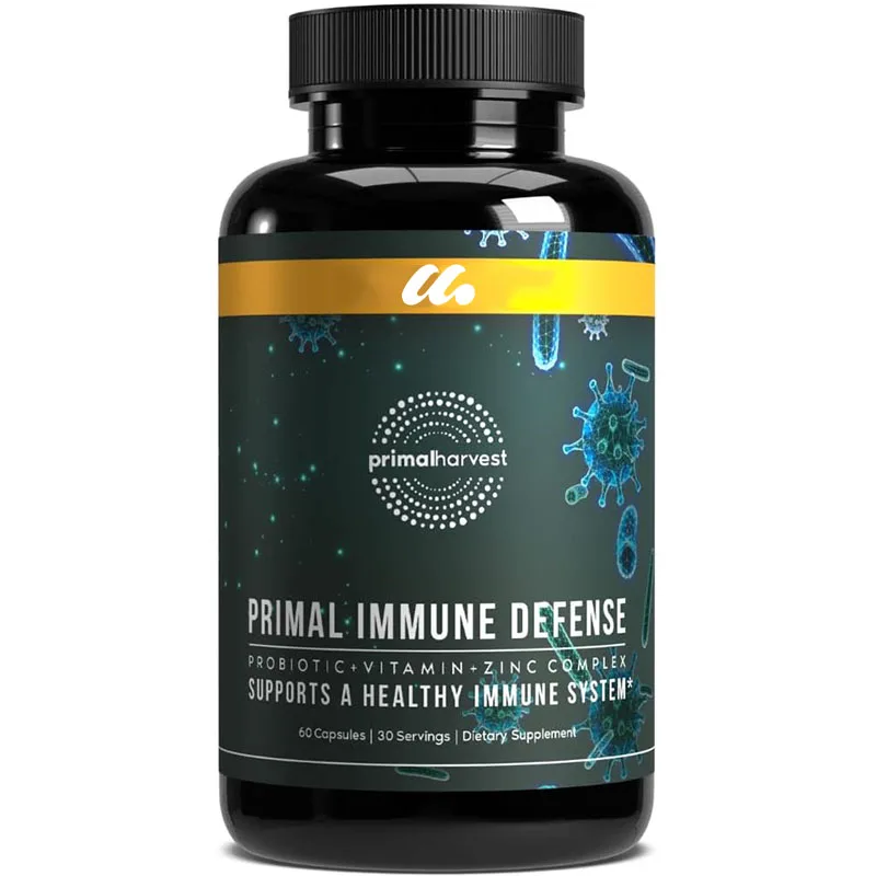 Primitive immune defense 10 in 1 supplement, containing 7 billion CFU of prebiotics and probiotics, zinc, vitamin C, B6, D3, K2