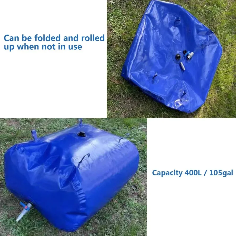 Portable Gallon Water Tank Collapsible Storage Container Bag Bladder with Valve for Camping Outdoor Construction Watering