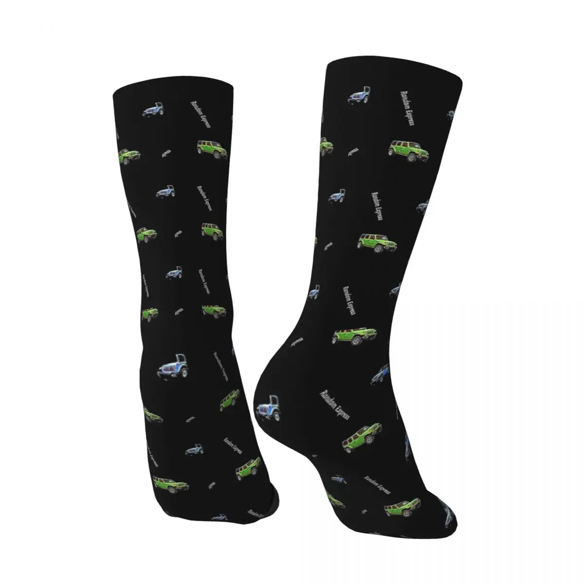 Hip Hop Retro Dude Jeep Pattern Crazy Men's compression Socks Unisex Off-road vehicle Street Style Pattern Printed Crew Sock