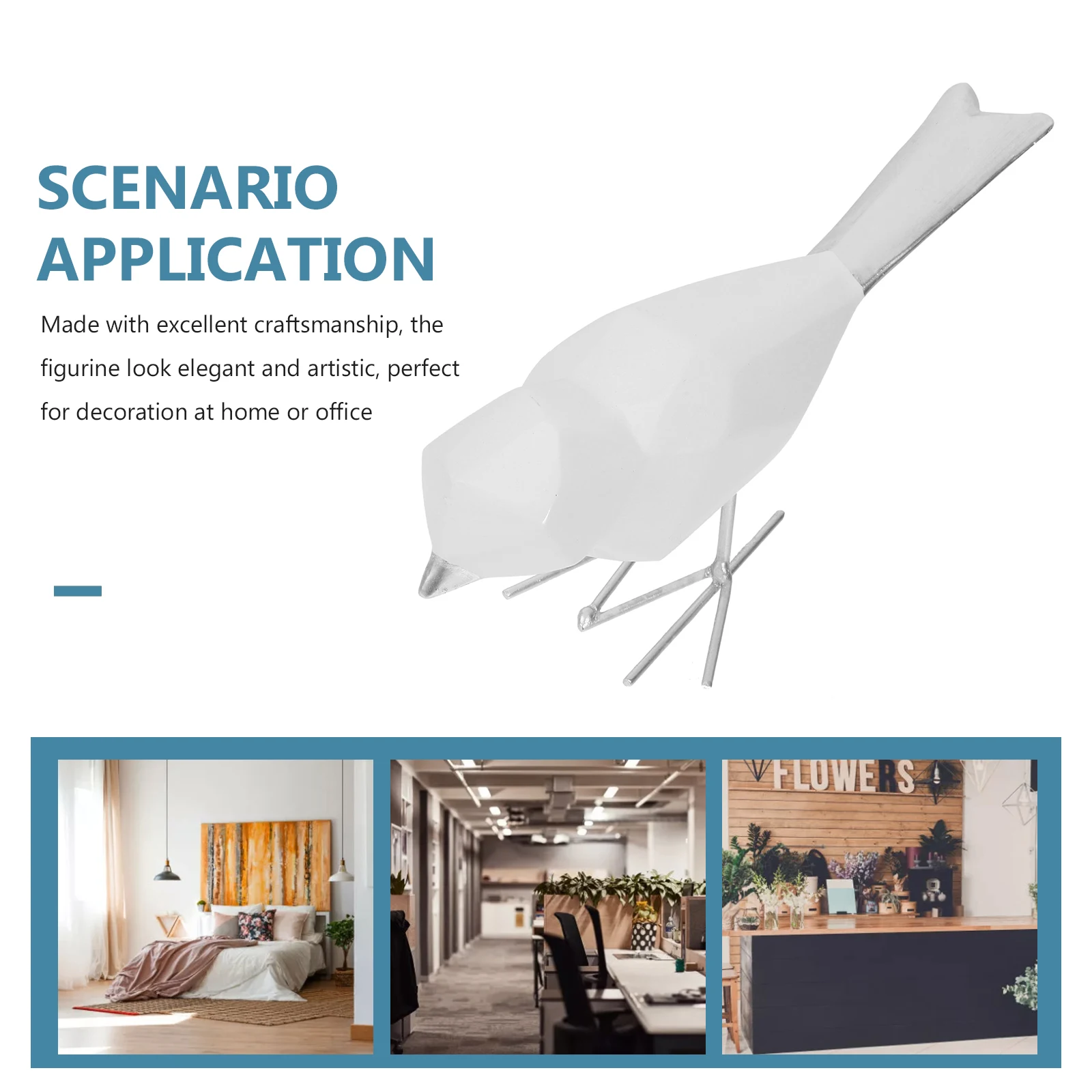 

Shape Decorative Ornament Artistic Creative Home Office Desk Decor Bird Craft for Bedroom Living Room