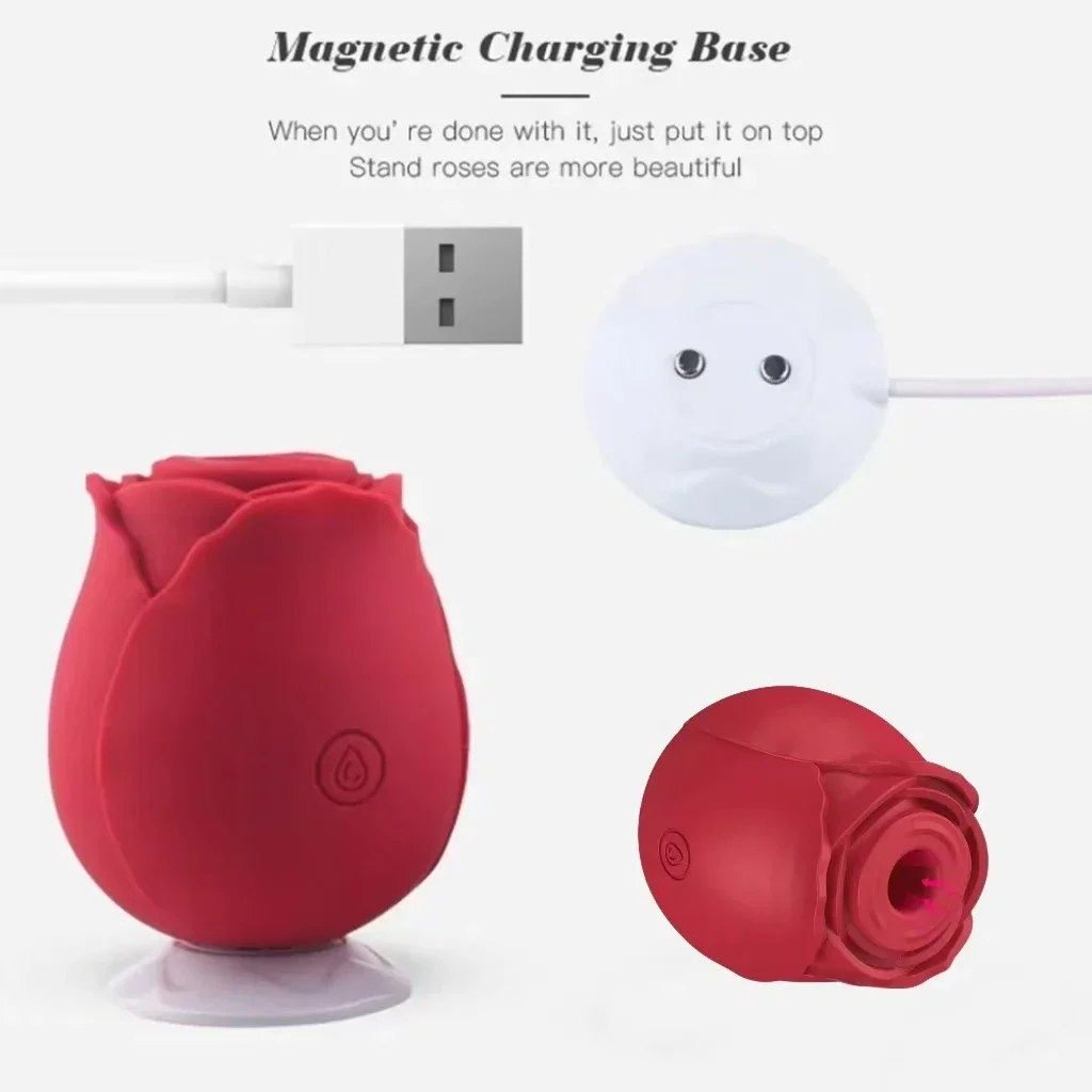 Rose vagina sucking vibrator clitoris tongue licking stimulator G nipple massager female sex toys waterproof USB charging