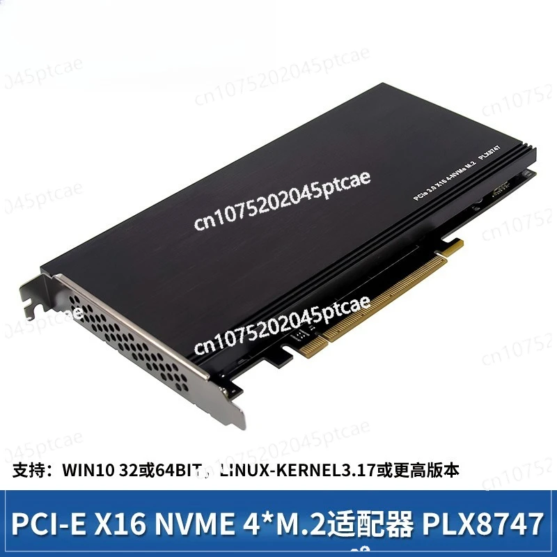 Drive-free PCI-E3.0 X16 To 4-port M.2 NVMe SSD Ser Ver-le Vel Multi-function Ex Pansion Card PLX8747