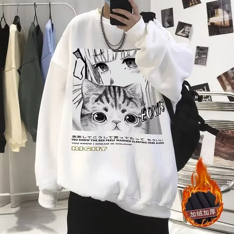 Pullovers Male 2023 New Top Japan Harajuku Anime Men Women Long Sleeves Men Autumn Winter Warm Hip Hop Fashion Sweatshirts