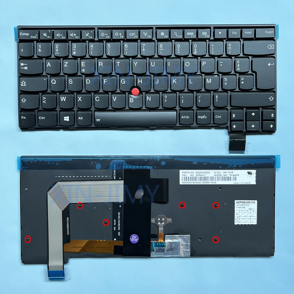 T460S French Backlit Keyboard For Lenovo Thinkpad 13 T460s T470s S2 2nd T460P T470P 00PA411 9A11KJS SN20H42323  AZERTY Clavier