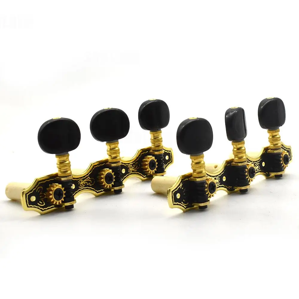 1Set 3R3L Gold Plate Classical Guitar Strings Tuning Pegs Keys Tuners Musical Parts Chrome