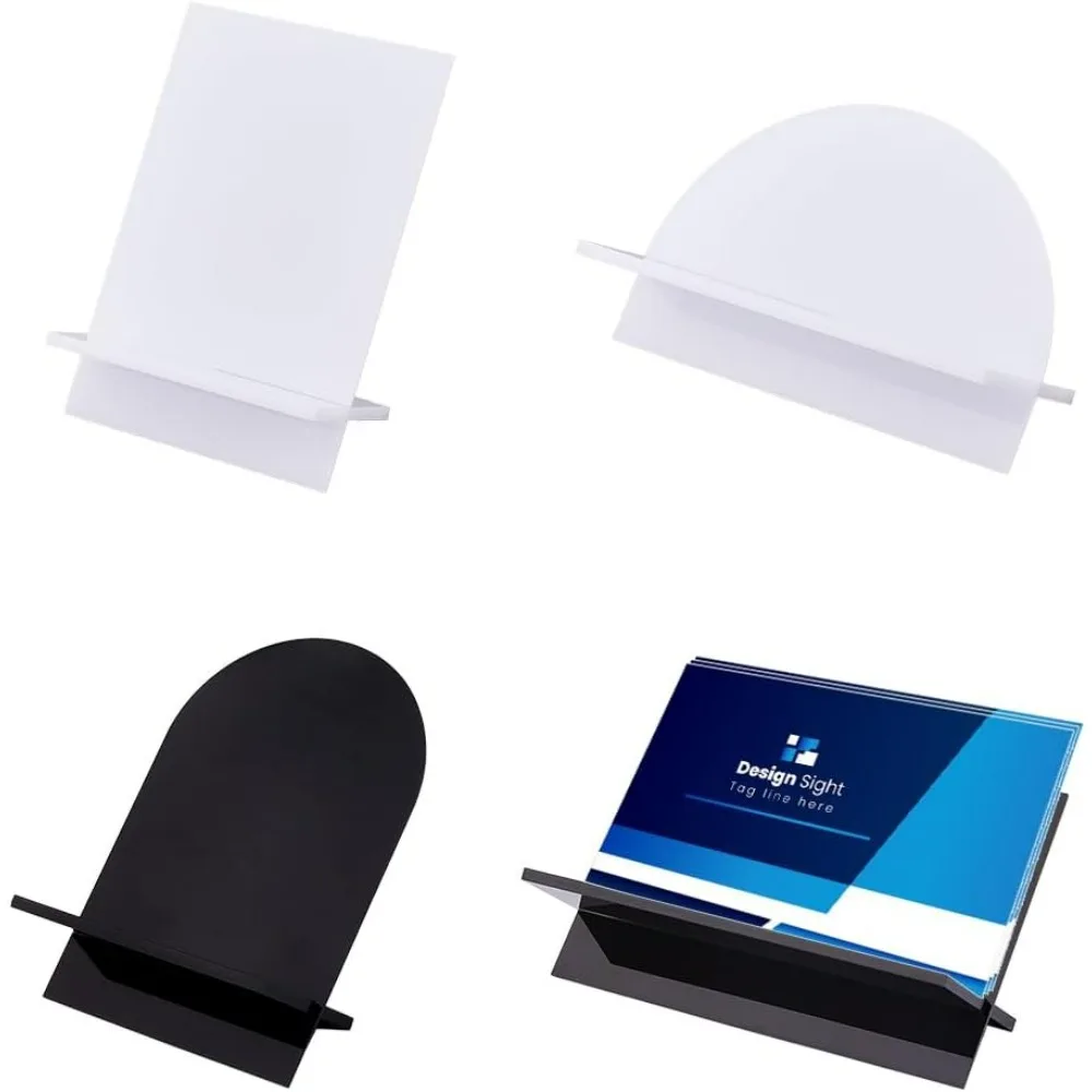 

4 Sets 4 Styles Acrylic Business Card Holder Card Display Stands Name Cards Holders Trading Cards Display Place Holders