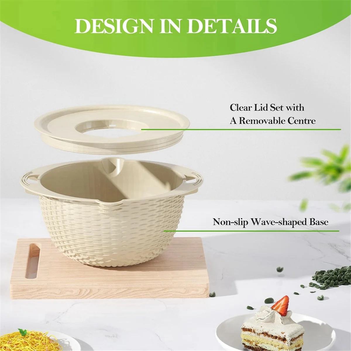 Colander with Mixing Bowl Set - Strainers for Kitchen, Food Strainers and Colanders, Pasta Strainer, Home Essential B