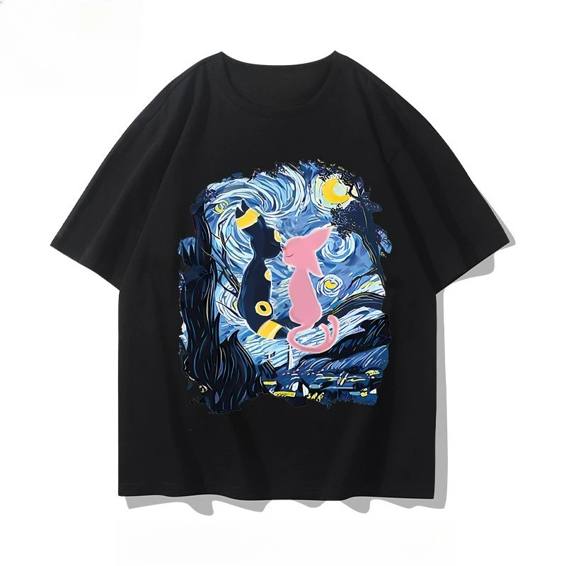 

Pokémon Umbreon Anime Japanese T-shirt 2025 Men's and Women's Summer New Harajuku Trend Versatile Loose Casual Short-sleeved Top