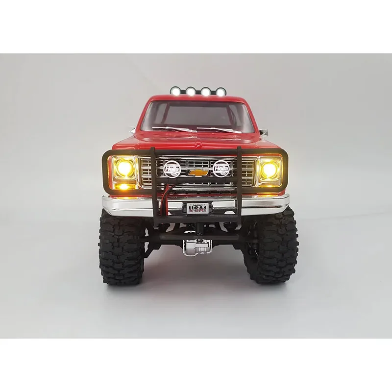 TRX4M Simulation LED Front Bumper with Winch Controller for 1/18 RC Crawler Car Traxxas TRX4-M Chevrolet K10 Upgrade Parts