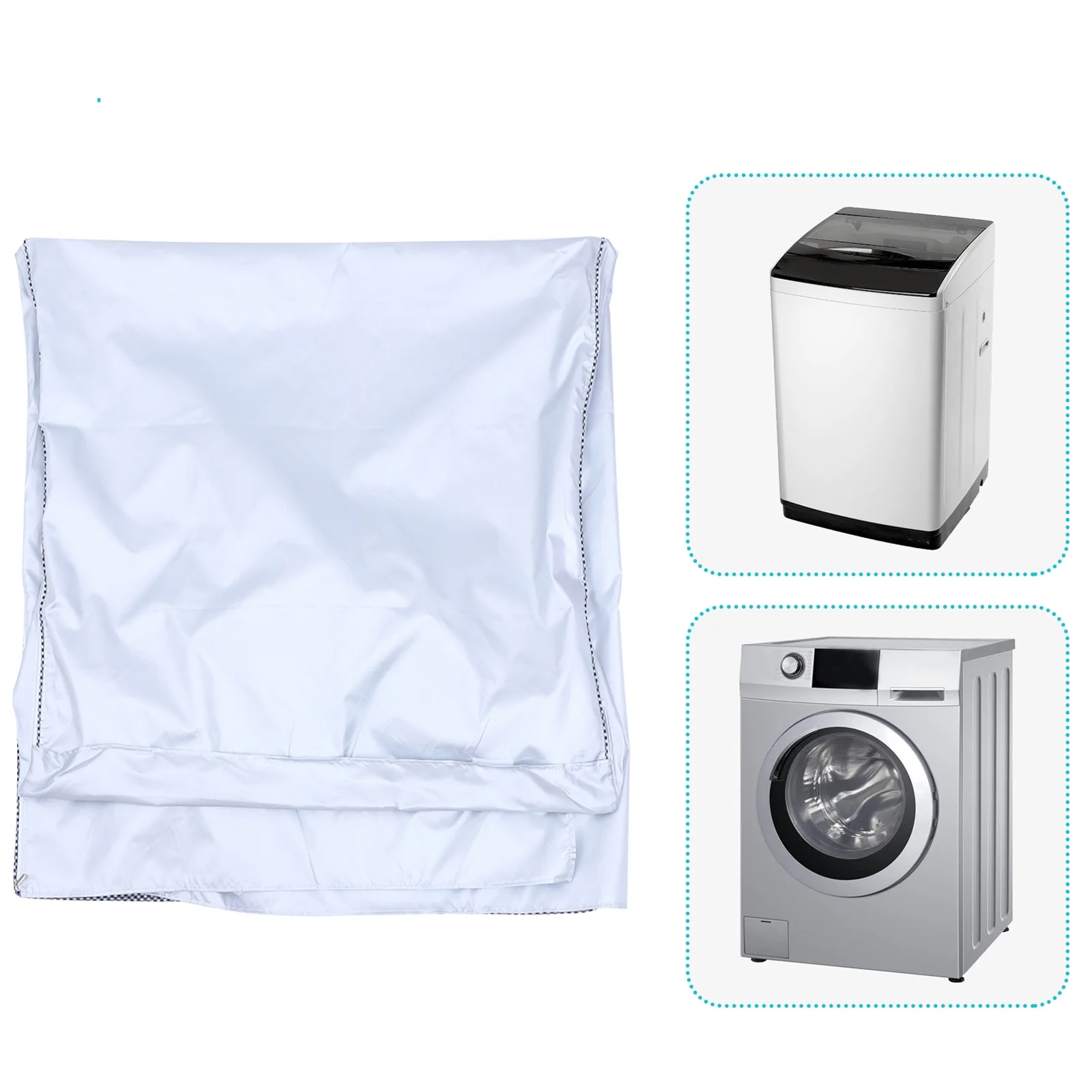 

Washing Machine Cover Waterproof Oxford Cloth Protective Dustproof Washer Dryer Cover Elastic Band Full Protection Laundry