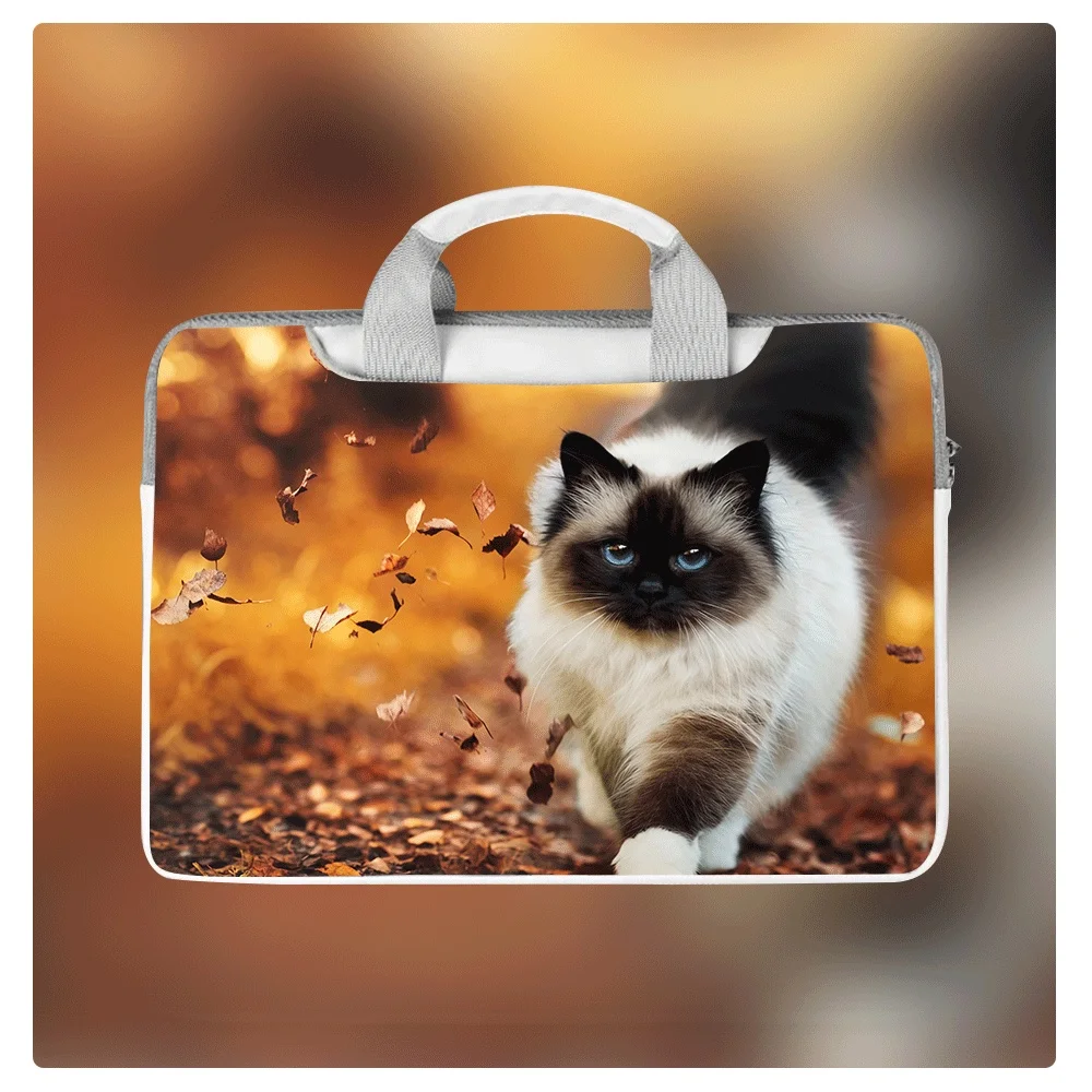 

Fashionable Cat Laptop Bag Protective Case 13.3 14 15.6 Inch Storage Bag PU Suitable for Student Girls Birthday Christmas Gifts