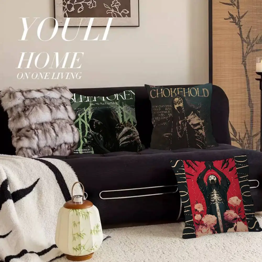 Sleep Rock Band T-Token Decorative Room Aesthetics Pillow Case Home Decor Bedroom Sofa Bed Couch Pillow Cover 45x45