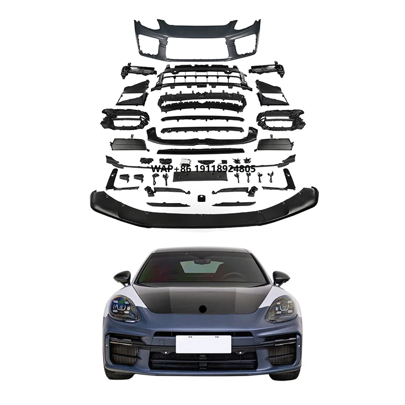 

For 2017-2023 Panamera 971 Upgrade 2025 976 Body Kit Turbo Front Bumper Assembly Including bar Lights but Not Headlights