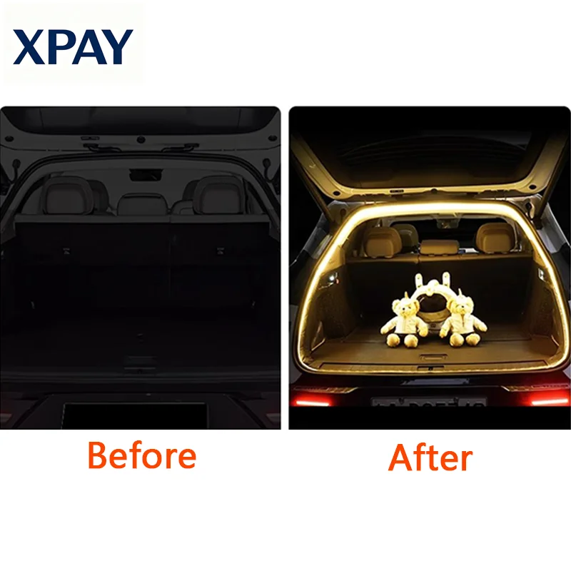 For ZEEKR 7X 2025 Trunk Light Strip Interior Trunk Ambient Lighting Inductive LED Light Automobile Modification Supplies