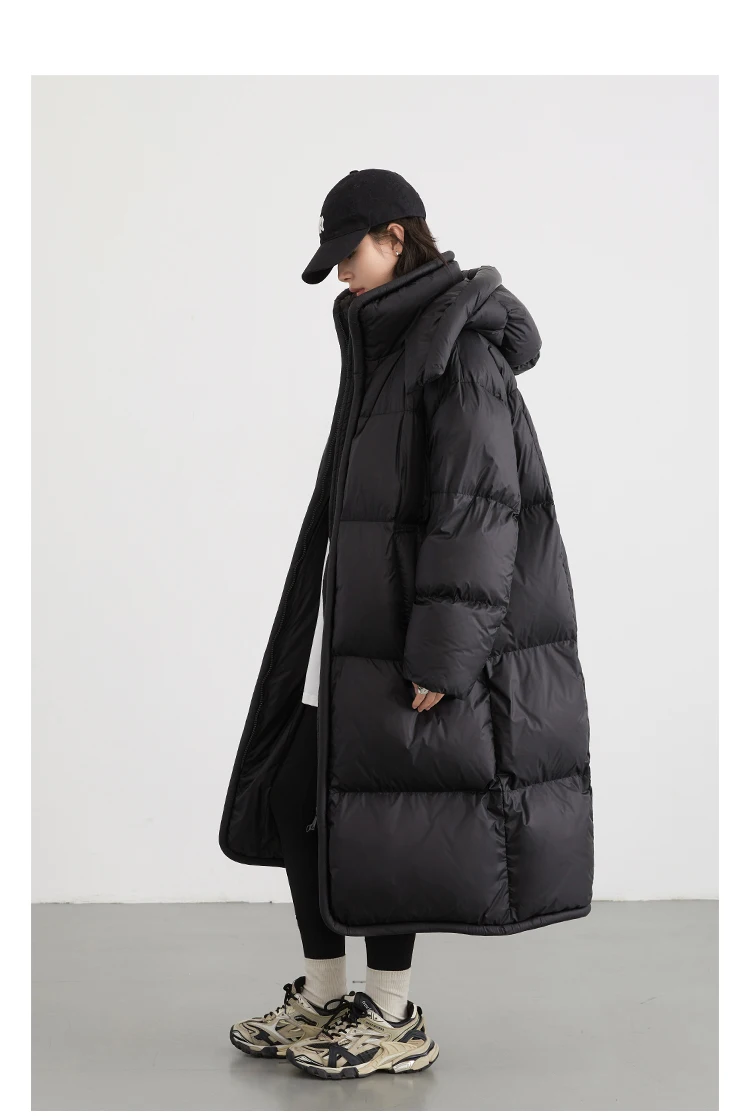 CHIC VEN Women Long Down Coats Hooked Loose New Solid Woman Down Jacket Thick Soft Warm Female Overcoat Autumn Winter 2025