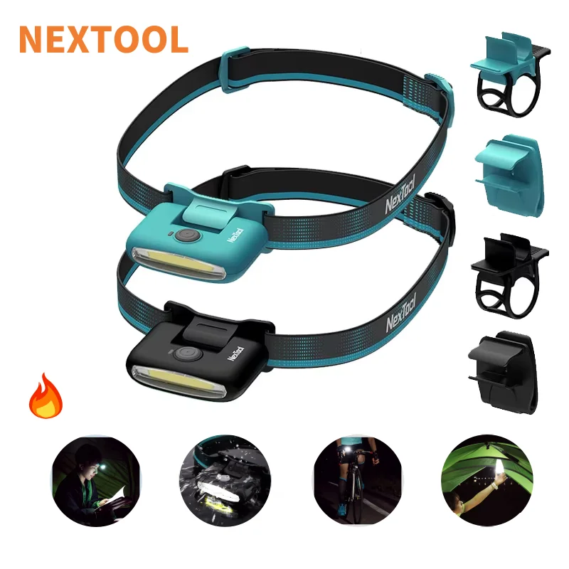 NexTool Headlamp Multifunctional LED Headlamp IPX4 Waterproof Type-C Rechargeable headlamp Signal Light Outdoor Camping Light