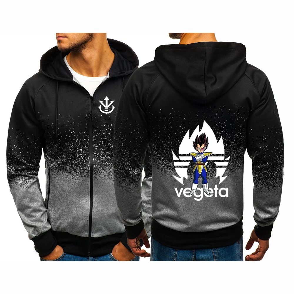 Jaqueta Masculina Saiyan Vegeta 2026 de Tecido Prático e Durável com Capuz e Estampa do Logo Dragon Ball para Primavera e Outono