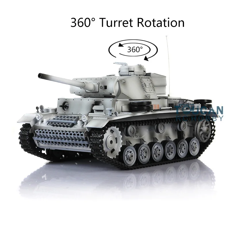 HENG LONG 1/16 Snow 7.0 Upgraded Panzer III L FPV RTR RC Tank 3848 360° Turret Remote Control Car Boys Toys TH17352-SMT4